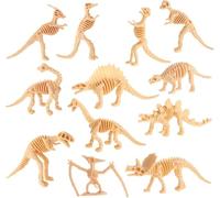 Creativity Point 24 piezas de fósiles de dinosaurios para niños - Figuras de hueso y esqueletos de dinosaurios surtidos de PVC - Juguete educativo para juegos científicos, excavaciones en la arena
