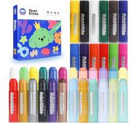 Creativity Point Palillos de pintura para niños, paquete de 36 colores, secado rápido, sin ensuciar, fácil de limpiar, multisuperficie, perfecto para regalo y proyecto de arte para niños