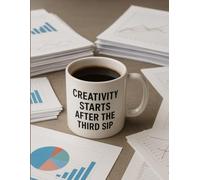 Creativity Starts After The Third Sip: Where Coffee Meets Imagination - Notebook / Journal 8.5"x11"