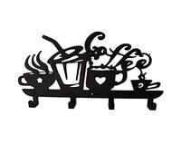 Creativo 4-alto montaje en pared taza café drenaje gancho negro metal taza colgante diseño Holde Holde percha