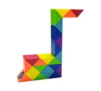 Creativo arco iris brillante esquema de color Magic Snake Cube Regla Puzzle Twist Toy Multicolor (24 bloques Magic Snake Cube)