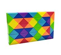 Creativo arco iris brillante esquema de color Magic Snake Cube Regla Puzzle Twist Toy Multicolor (60 bloques Magic Snake Cube)