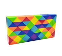 Creativo arco iris brillante esquema de color Magic Snake Cube Regla Puzzle Twist Toy Multicolor (72 bloques Magic Snake Cube)