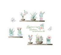 Creativo Cactus Flor Pegatinas de Pared para Sala de Estar decoración de la Cama Tatuajes en casa Planta de Bricolaje Arte Mural