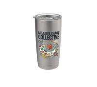 Creativo Caos Colectivo Artista Artesanía Humor Arte Mixto Media Vaso térmico de acero inoxidable de doble pared