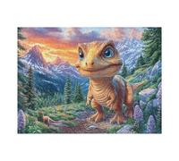 Creativo Dinosaurio Montaña Florida Fantasía Vida Silvestre Naturaleza Salvaje Puzzle 500 Piezas para Adultos Atractivo Divertido Y Estimulante Pasatiempos 500 PCS（52×38cm）