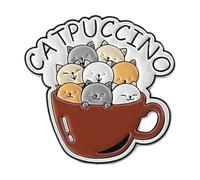 Creativo gato patrón letras goteo plumas de aceite Alergia aleación resistente a la alergia regalo de joyería para adolescentes adultos lindo gatito carta, talla única, como se describe