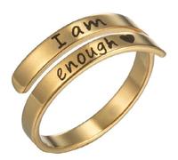 Creativo grabado letra anillo para mujeres punk palabra soy suficiente pareja anillo que eres mi sol sin miedo inspirando joyas regalo BFF diseño asequible