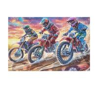 Creativo Grupo de Pilotos de Motocross Montaña Aventura Salvaje Puzzle 1000 Piezas para Adultos Atractivo Divertido Y Cautivador Ocio Y Actividades 1000 PCS（75x50cm）