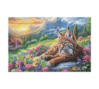 Creativo Guepardo Flor Montaña Vida Silvestre Naturaleza Salvaje Bonita Majestuoso Puzzle 1000 Piezas para Adultos Divertido Atractivo Y Cautivador Ocio Y Entretenimiento 1000 PCS（75x50cm）