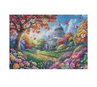 Creativo Iglesia Campo de Flores Rural Campo Naturaleza Salvaje Puzzle 300 Piezas para Adultos Atractivo Divertido Y Cautivador Ocio Y Actividades 300 PCS（40x28cm）