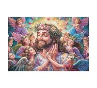 Creativo Jesús Corona de Flores Religioso Fe Espiritual Puzzle 1000 Piezas para Adultos Atractivo Divertido Y Cautivador Ocio Y Actividades 1000 PCS（75x50cm）