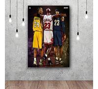 Creativo Kobe Bryant Michael Jordan Lebron James Baloncesto Patrimonio Lienzo Arte Cartel Impresiones Decoración De La Pared del Hogar Pintura (Art-1,30x45 cm(con Marco))