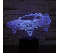 Creativo Luz nocturna visual Regreso al futuro Vehículo Coche Lámpara 3D Regalo bonito para fanáticos del cine Luz nocturna Lámpara de luz nocturna con pilas Led Entrega rápida