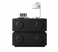 Creativo Mueble de Almacenamiento con Tiradores Circulares, mesita de Noche compacta para dormitorios, cajones de Almacenamiento de Doble Capa(Black,(20x16x19in))