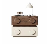 Creativo Mueble de Almacenamiento con Tiradores Circulares, mesita de Noche compacta para dormitorios, cajones de Almacenamiento de Doble Capa(Two-Tone,(16 * 16 * 19in))