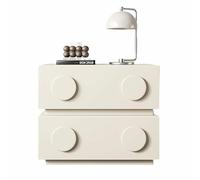 Creativo Mueble de Almacenamiento con Tiradores Circulares, mesita de Noche compacta para dormitorios, cajones de Almacenamiento de Doble Capa(White,(18x16x19in))