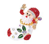Creativo Papá Noel para broche, tema de Navidad, broche de esmalte, pin de solapa, joyería de Papá Noel, regalos para mujeres y niñas, Pines de solapa para, Einheitsgröße, como se describe