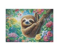 Creativo Perezoso Bosque Florido Vida Silvestre Naturaleza Salvaje Rural Bonito Sereno Puzzle 300 Piezas para Adultos Atractivo Divertido Y Estimulante Pasatiempos 300 PCS（40x28cm）