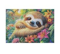 Creativo Perezoso Bosque Florido Vida Silvestre Naturaleza Salvaje Rural Bonito Sereno Puzzle 300 Piezas para Adultos Atractivo Divertido Y Cautivador Ocio Y Actividades 300 PCS（40x28cm）