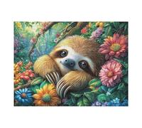 Creativo Perezoso Bosque Florido Vida Silvestre Naturaleza Salvaje Rural Bonito Sereno Puzzle 500 Piezas para Adultos Atractivo Divertido Y Cautivador Ocio Y Actividades 500 PCS（52×38cm）