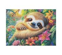 Creativo Perezoso Bosque Florido Vida Silvestre Naturaleza Salvaje Rural Bonito Sereno Puzzle 500 Piezas para Adultos Atractivo Divertido Y Cautivador Ocio Y Actividades 500 PCS（52×38cm）