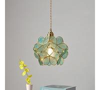 Creativo Pétalo De Diseño Lámpara Colgante Lámparas De Techo De Estilo Tiffany para Dormitorio Cocina Ajuste De Altura Hecho A Mano E27 Bombillas Lámparas Colgantes Vidrieras Techo Luz Colgante (Colo