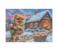 Creativo Pomerania Cabaña de Invierno Bosque nevado Bosque Naturaleza Salvaje Puzzle 300 Piezas para Adultos Divertido Atractivo Y Cautivador Ocio Y Entretenimiento 300 PCS（40x28cm）