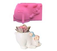 Creativo Portalápices Forma de Silicona Oso Lindo Maceta Forma Artesanía Jarrón de Resina Epoxi Hecho a Mano Artesanía Portalápices Para Fundición de Resina