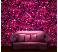 Creativo Relieve Rojo Motivos Decoración 3D Papel Pintado Pared Fácil Instalación Oficina Sala Estar Sofá Dormitorio TV Fondos Decoración-350cm×256cm
