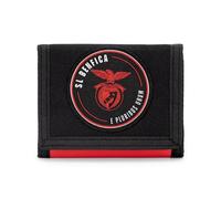 Creativolution - Cartera de poliéster con cierre fácil, 12 x 10 cm, color negro oficial SL Benfica, color negro