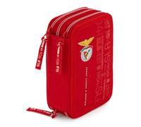 Creativolution SL Benfica - Plumero escolar oficial SL Benfica - Estuche escolar oficial SL Benfica - Poliéster rojo con material incluido - 3 bandejas con bolígrafos, lápices, regla, tamaño del rayo