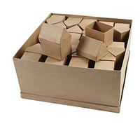 CreativPapier Mâché Houses 40 Piezas, Papel, Marrón, 37 x 12 x 37 cm