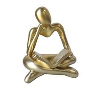 CreatoHundreds Abstract Thinker Escultura Humana Estatua Figura Resina Coleccionable Elegante Artesanía Adecuado para Regalo Cumpleaños Boda Aniversario Bar, Oro, Individual