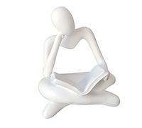 CreatoHundreds Abstract Thinker Escultura Humana Estatua Figura Resina Coleccionable Elegante Artesanía Adecuado para Regalo Cumpleaños Boda Aniversario Bar, Blanco, Individual