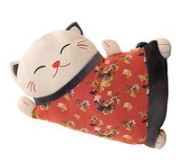 CreatoHundreds Cojín de Asiento con Forma de Gato, Lavable, para Abrazar, con Diseño de Escena, Cojín Lumbar con Cinturón para Abrazar, Ideal Como Regalo de Pascua, Rojo, tal como se describe