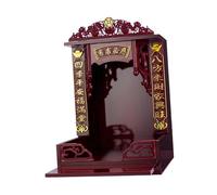 CreatoHundreds Estante Display Budista Portasculptura Organizadora Madera Soporte Altar Tabla Empotrable Adecuado para Decoración Interior Santuario, 12 Pulgadas con Placa, Individual
