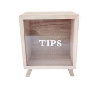 CreatoHundreds Hucha de Madera para Niños Caja de Dinero Alcancía Contenedor Transparente para Monedas Función Educativa Material de Madera Adecuado para Regalos Inf, a