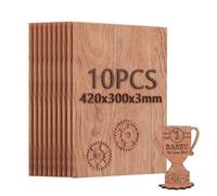 Creatorally Contrachapado 3mm, Tablero Madera Corte Laser A3 10 Piezas, Placa para Grabado Laser para Corte CNC Pirograbado (Palosanto)