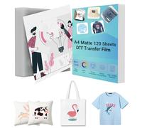 Creatorally DTF Transfer Film, Papel Transfer para Camisetas A4 Premium, Papel DTF Sublimacion Pet de Doble Cara para Todas Las Impresoras de Inyección de Tinta (120 Hojas, Mate)