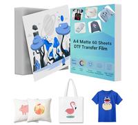 Creatorally DTF Transfer Film, Papel Transfer para Camisetas A4 Premium, Papel DTF Sublimacion Pet de Doble Cara para Todas Las Impresoras de Inyección de Tinta (60 Hojas, Mate)