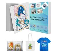 Creatorally DTF Transfer Film, Papel Transfer para Camisetas A4 Premium, Papel DTF Sublimacion Pet de Doble Cara para Todas Las Impresoras de Inyección de Tinta (20 Hojas, Brillante)