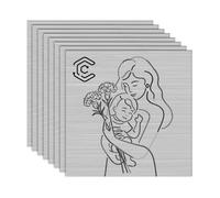 Creatorally Placa para Grabado Laser, Placa ABS 1,3mm 30x30 cm, Láminas Plástico 8 Piezas Acrílico para Grabar con Láser, Bicolor Panel Moldeable de Plástico (Negro sobre Plata Cepillada)