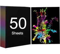 Creatorally Scratch Art A4 para Niños, Papel para Rascar y Dibujar de Grabado Láser, Arcoíris 50 Hojas para Hazlo tú Mismo, Navidad, Cumpleaños, Halloween
