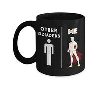 Creator's Cove Best Dziadek Superhero Polish Grandpa Black Coffee Mug Other Dziadeks Me, Dziadziu Gift Grandpa is my hero cup worlds greatest from granddaughter