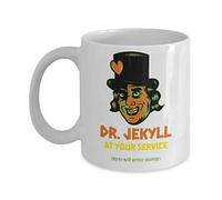 Creator's Cove Dr Jekyll and Mr Hyde - Taza de café de Halloween con tema de terror de hocus pocus aterrador universal clásico monstruos mercancía, taza de cerámica de otoño espeluznante gótica