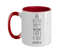 Creator's Cove Memorial for Mom - Taza de cerámica de dos tonos, la pérdida del café de la madre es un abrazo en una taza, perdón por tu pérdida, condolencia, simpatía por tu amado