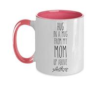 Creator's Cove Memorial for Mom - Taza de cerámica de dos tonos, la pérdida del café de la madre es un abrazo en una taza, perdón por tu pérdida, condolencia, simpatía por tu amado