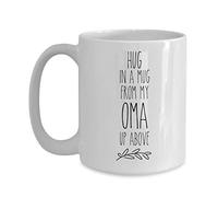 Creator's Cove Oma Merchandise - El café alemán es un abrazo en una taza en memoria de regalos de abuela, regalos conmemorativos por la pérdida de la abuela, taza de condolencia funeral