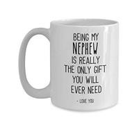 Creator's Cove Taza con texto en inglés "Being my nephew is really the only gift you need best nephew from aunt tio, Being related to me"